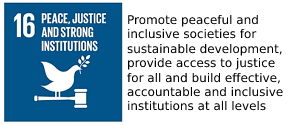 UN Sustainable Development Goals number 3, 5 and 8 with text in English